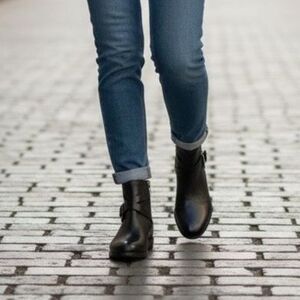C. Wonder by Christian Siriano Black Leather Ankle Booties